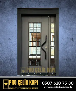 Bayraklı Bina Kapısı - Model 14